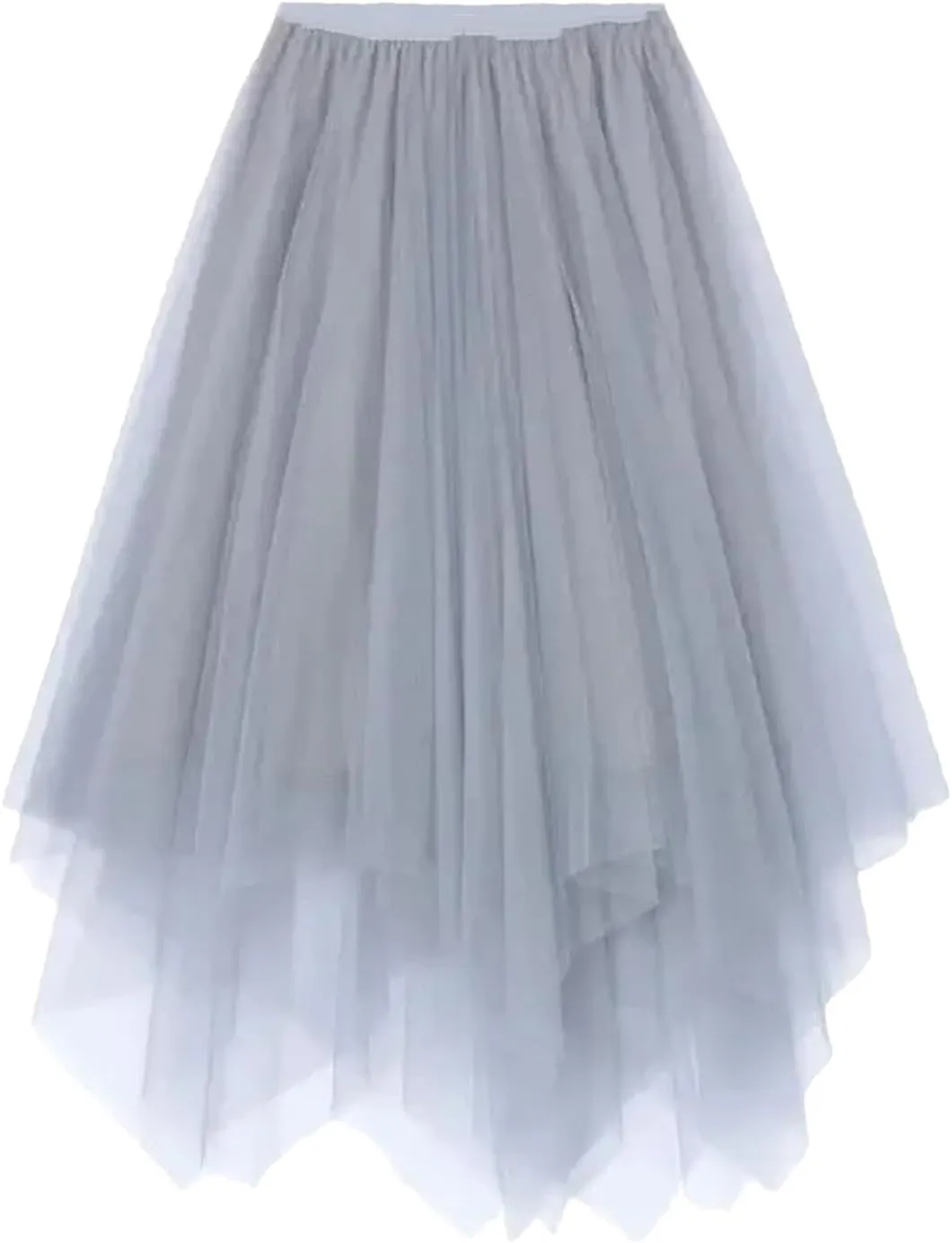 Tulle Skirt Spring and Summer High Waist Lace Irregular Hem Skirt