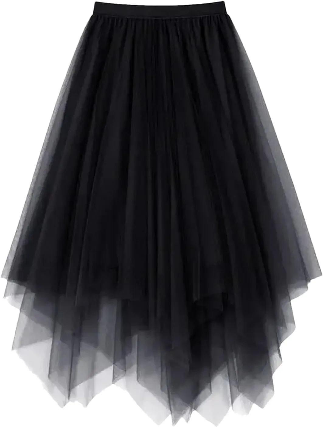 Tulle Skirt Spring and Summer High Waist Lace Irregular Hem Skirt