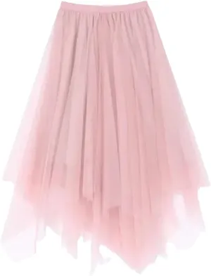 Tulle Skirt Spring and Summer High Waist Lace Irregular Hem Skirt