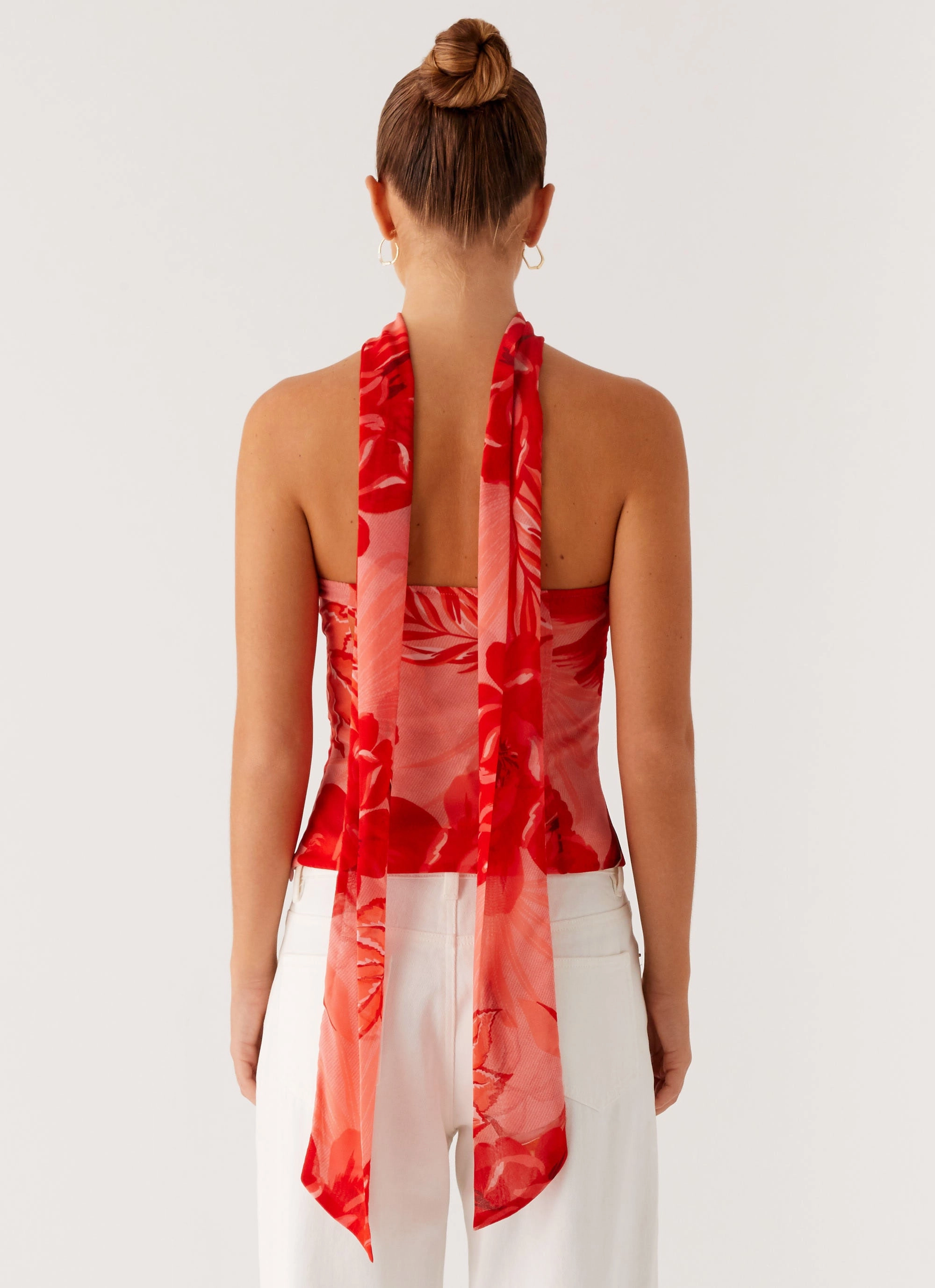 Biodegradable material FadeResistantTechnology Anais Scarf Top - Sicily Sunset Print
