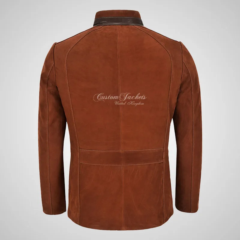 TURIN Nubuck Leather Blouson Leather Jacket For Mens Cow Nubuck Leather