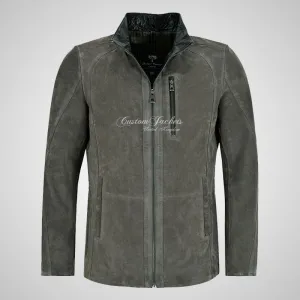 TURIN Nubuck Leather Blouson Leather Jacket For Mens Cow Nubuck Leather