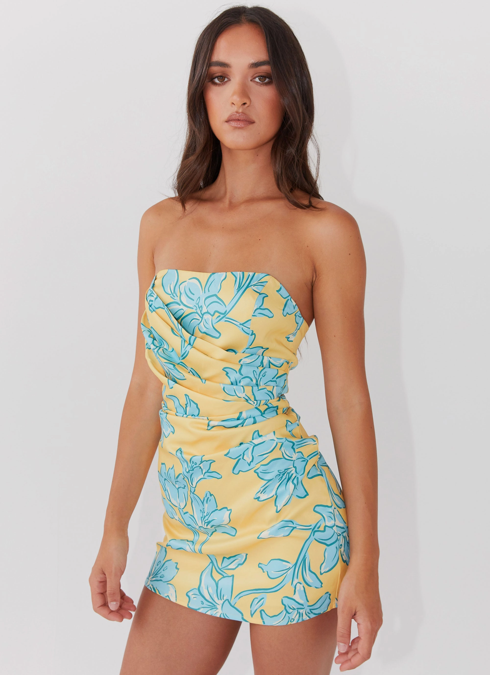 Perfectly Fitted Tuscany Mini Dress - Golden Bloom