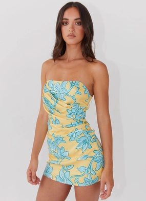 Perfectly Fitted Tuscany Mini Dress - Golden Bloom