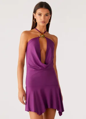 Panelled-Design Semi Sheer Twilight Tides Mini Dress - Violetta