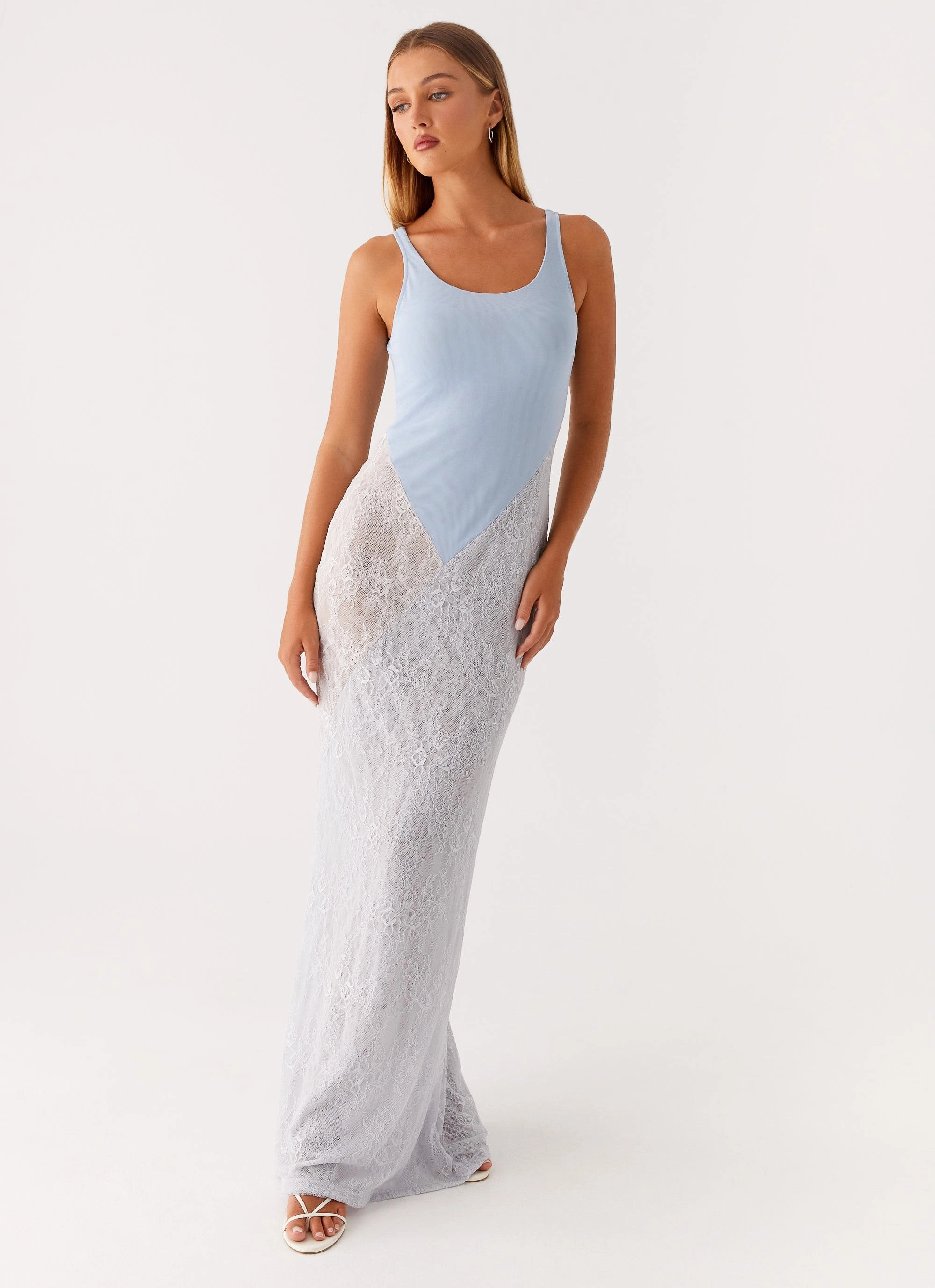 Twilight Dreams Maxi Dress - Blue Cozy Texture