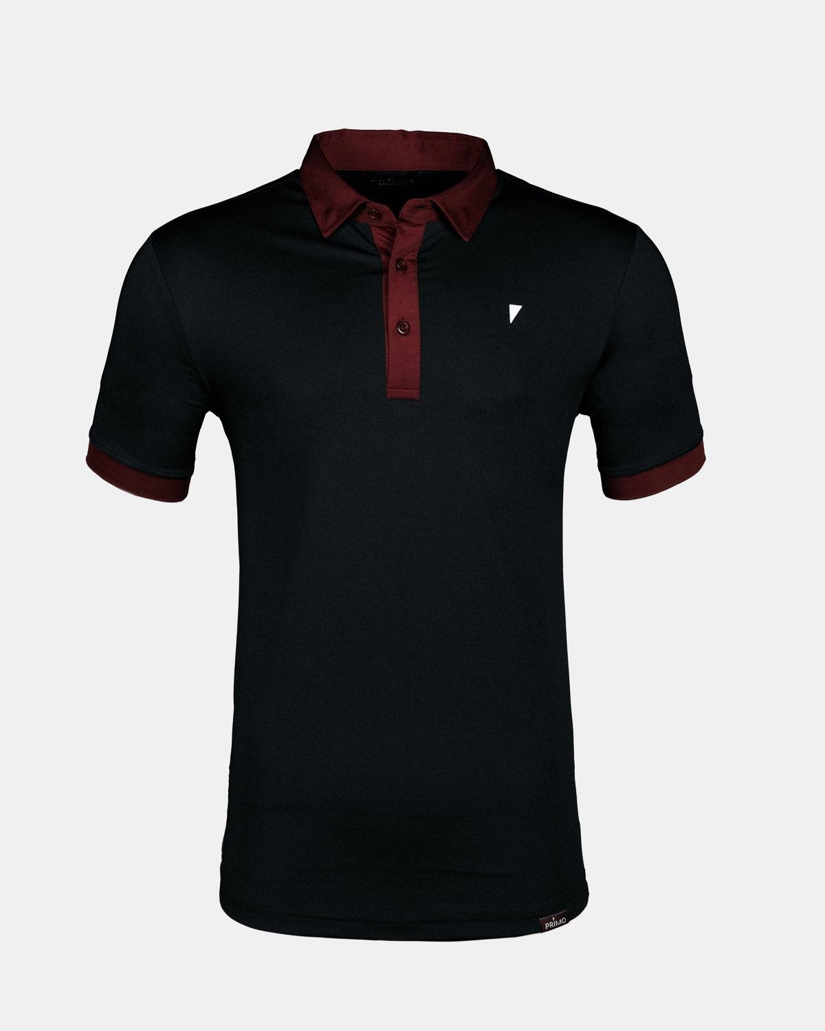 Two Tone Black/Maroon Classic Polo Everyday Comfort Organic Cotton Fiber
