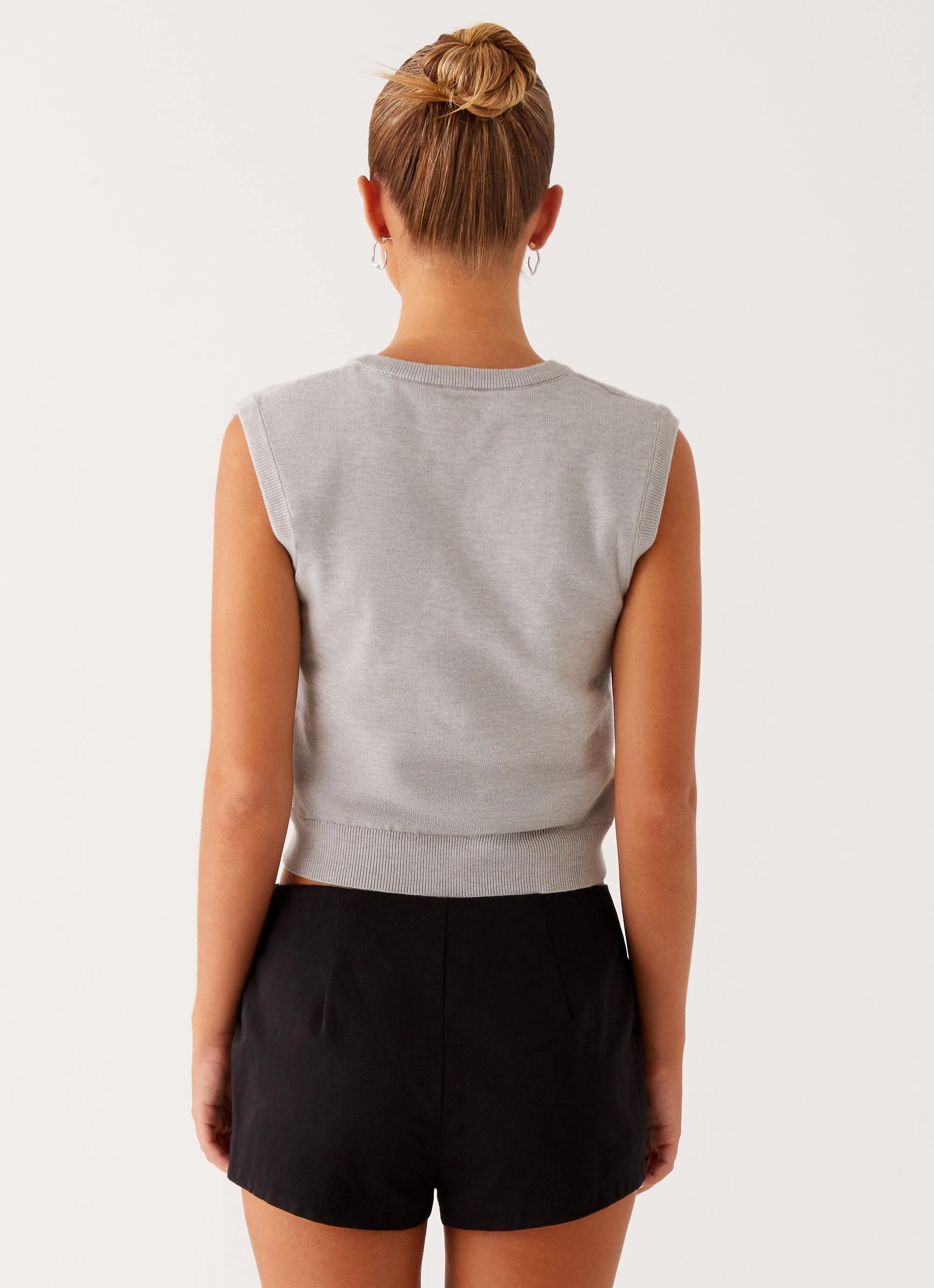 Quick Release Fastener Tyne Knit Vest - Grey