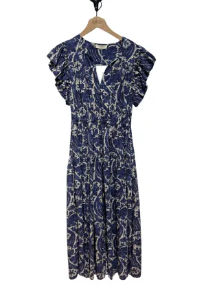 Ulla Johnson Kairi Flutter Sleeve Midi Dress Ocean Fair-Trade