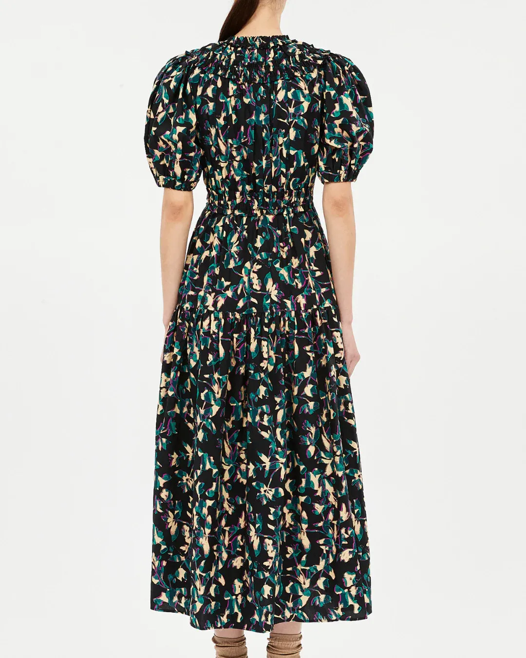 Airy Touch Ulla Johnson Othella Short Sleeve Midi Dress