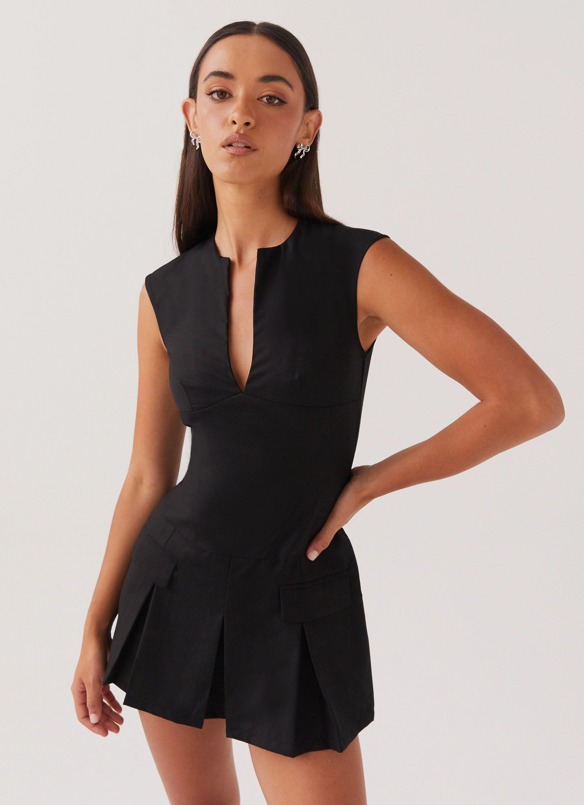 Cassia Mini Dress - Black Fashionable Layers