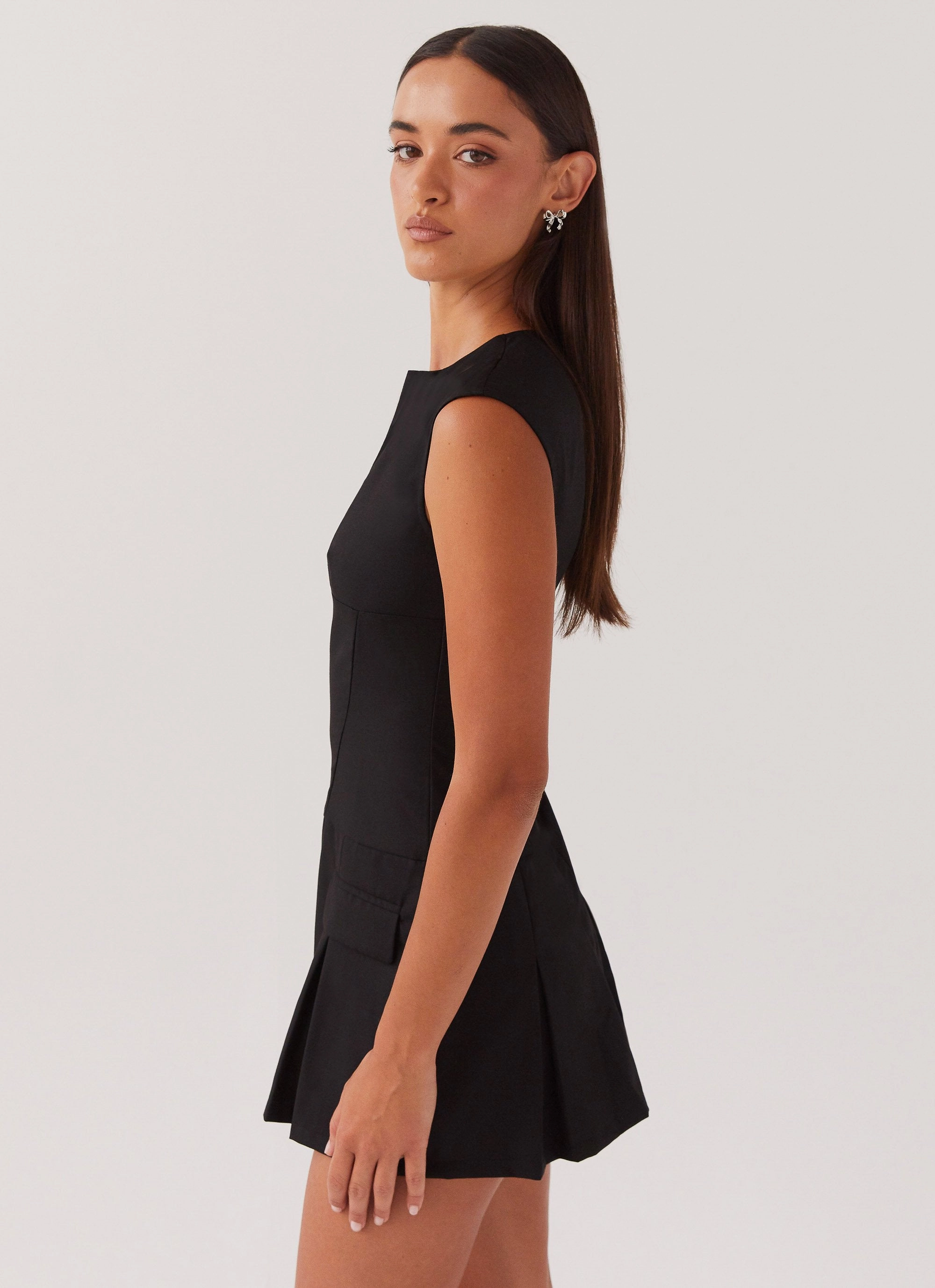 Cassia Mini Dress - Black Silky Shape City Bright