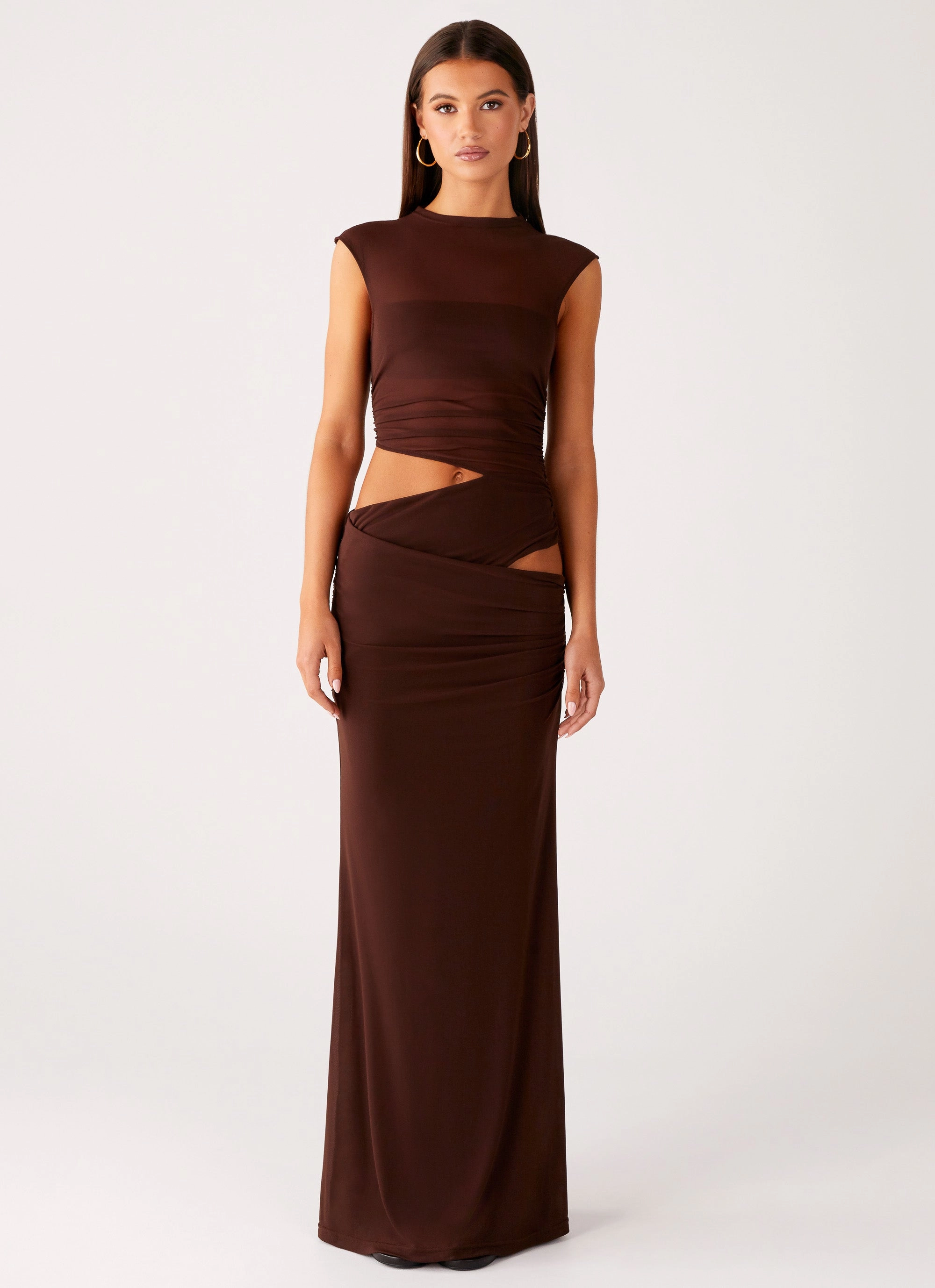 Elegant Piece Korean Trend Briony Maxi Dress - Cool Chocolate