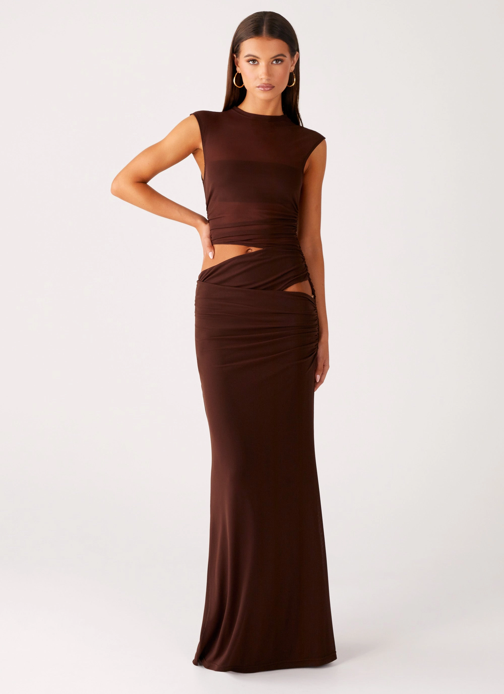 Bride Friend Briony Maxi Dress - Cool Chocolate