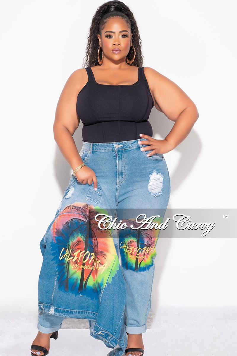 Tagless Design Stylish Wear Final Sale Plus Size 2pc California Jacket and Pants Set in Denim
