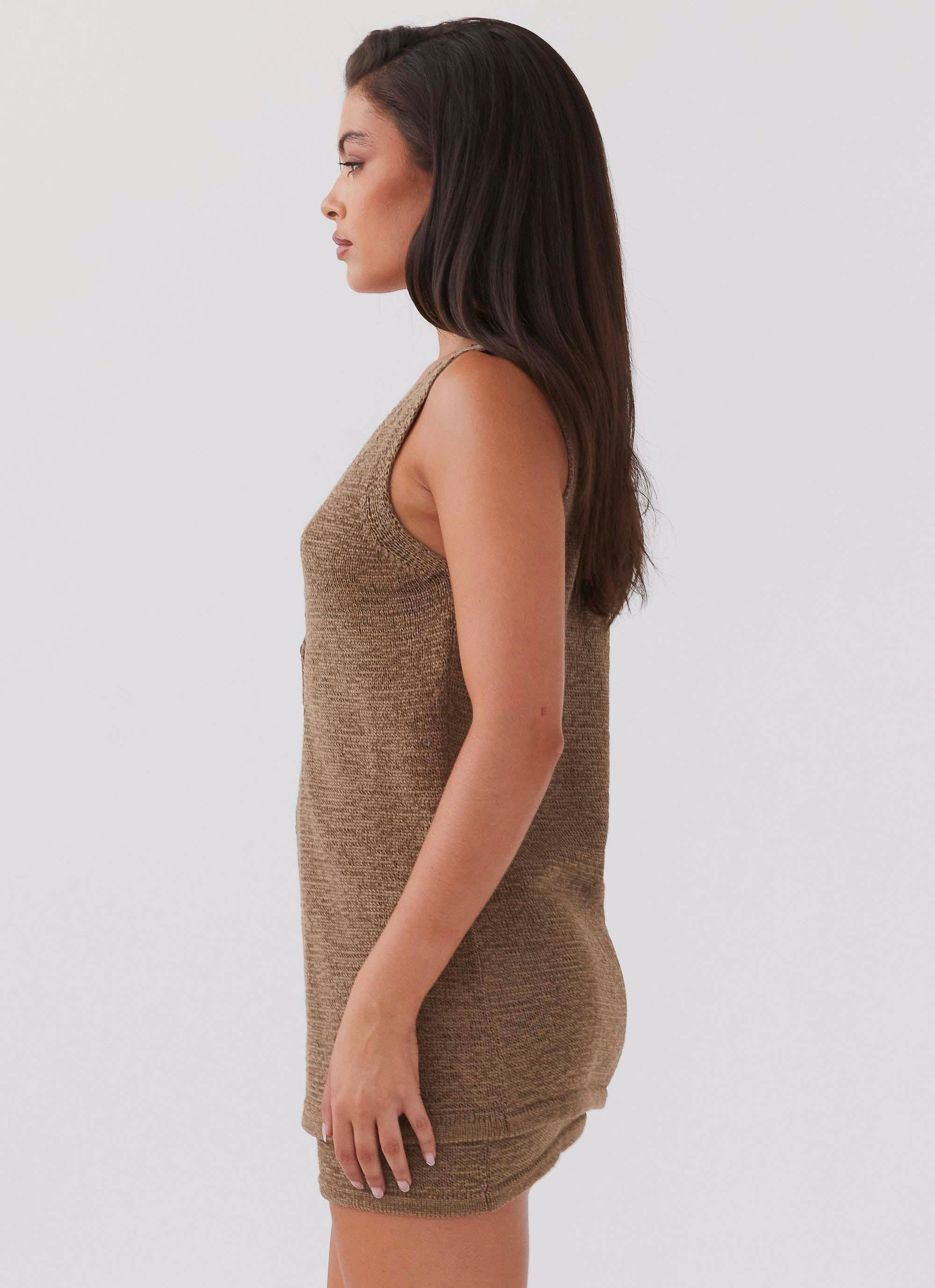 OdorResistant Technology NonIrritatingStitching Capri Glow Knit Top - Khaki