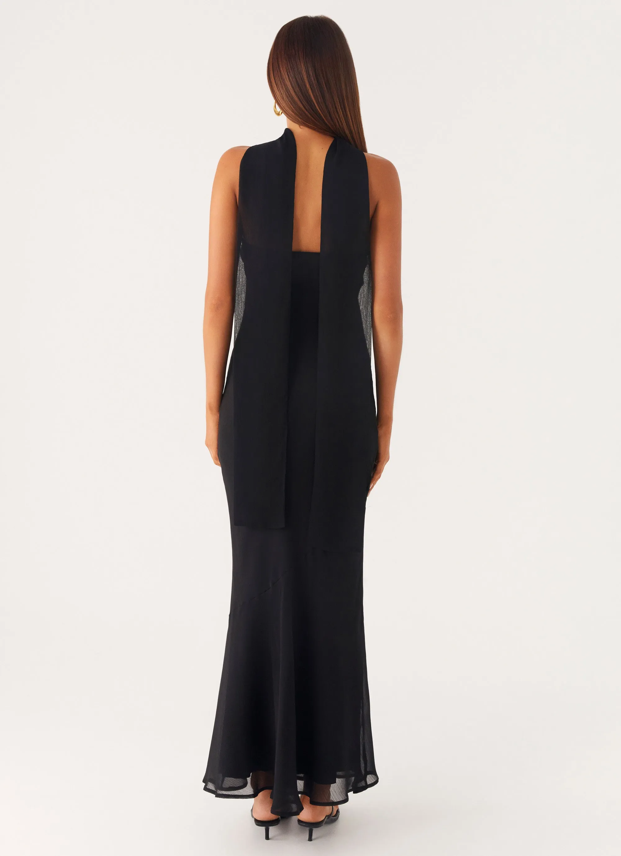 Under the Pagoda Maxi Dress - Black Farm Scene Dry-Clean-Only