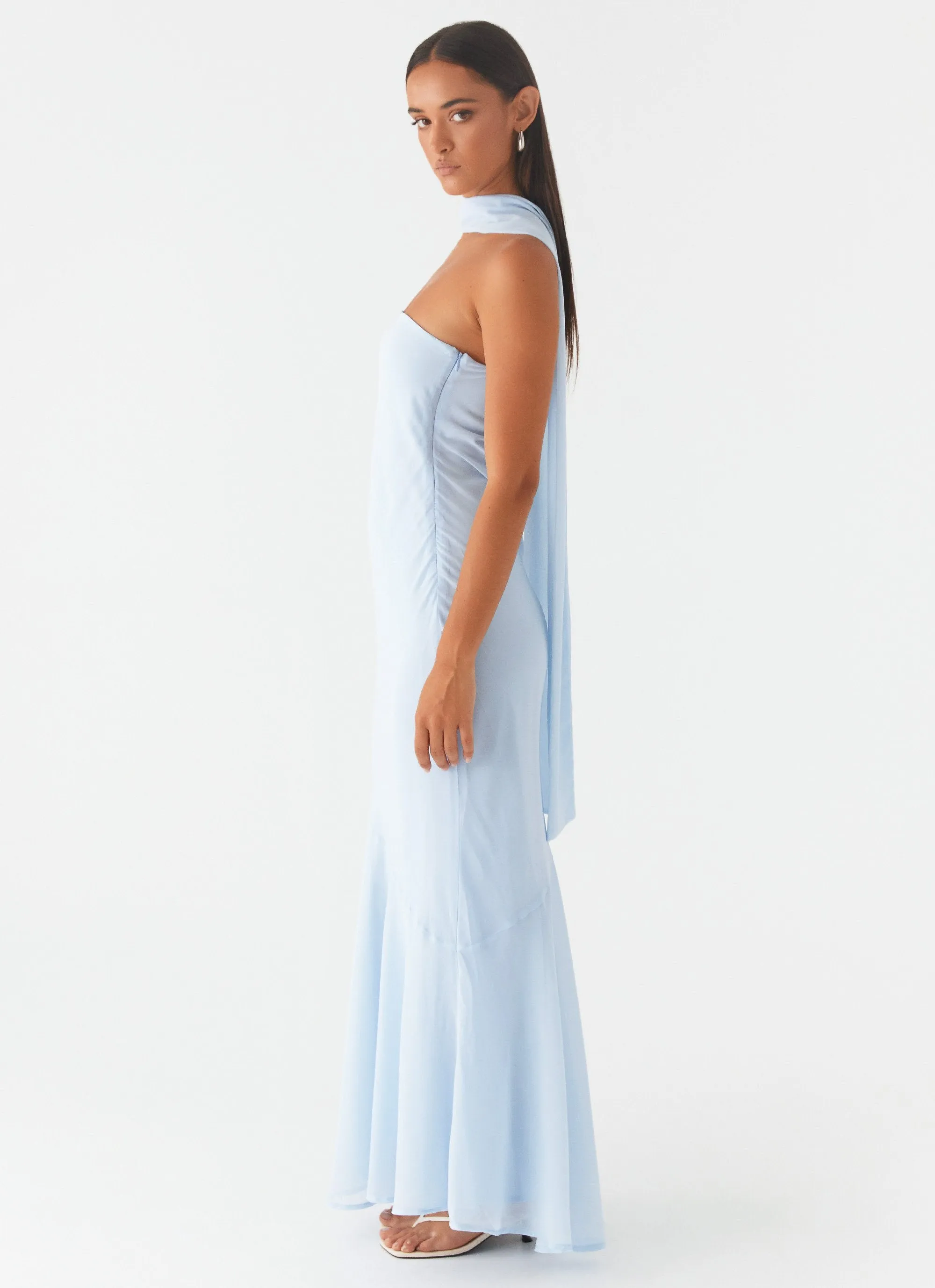 Polished Fit Office Wear Under The Pagoda Maxi Dress - Blue