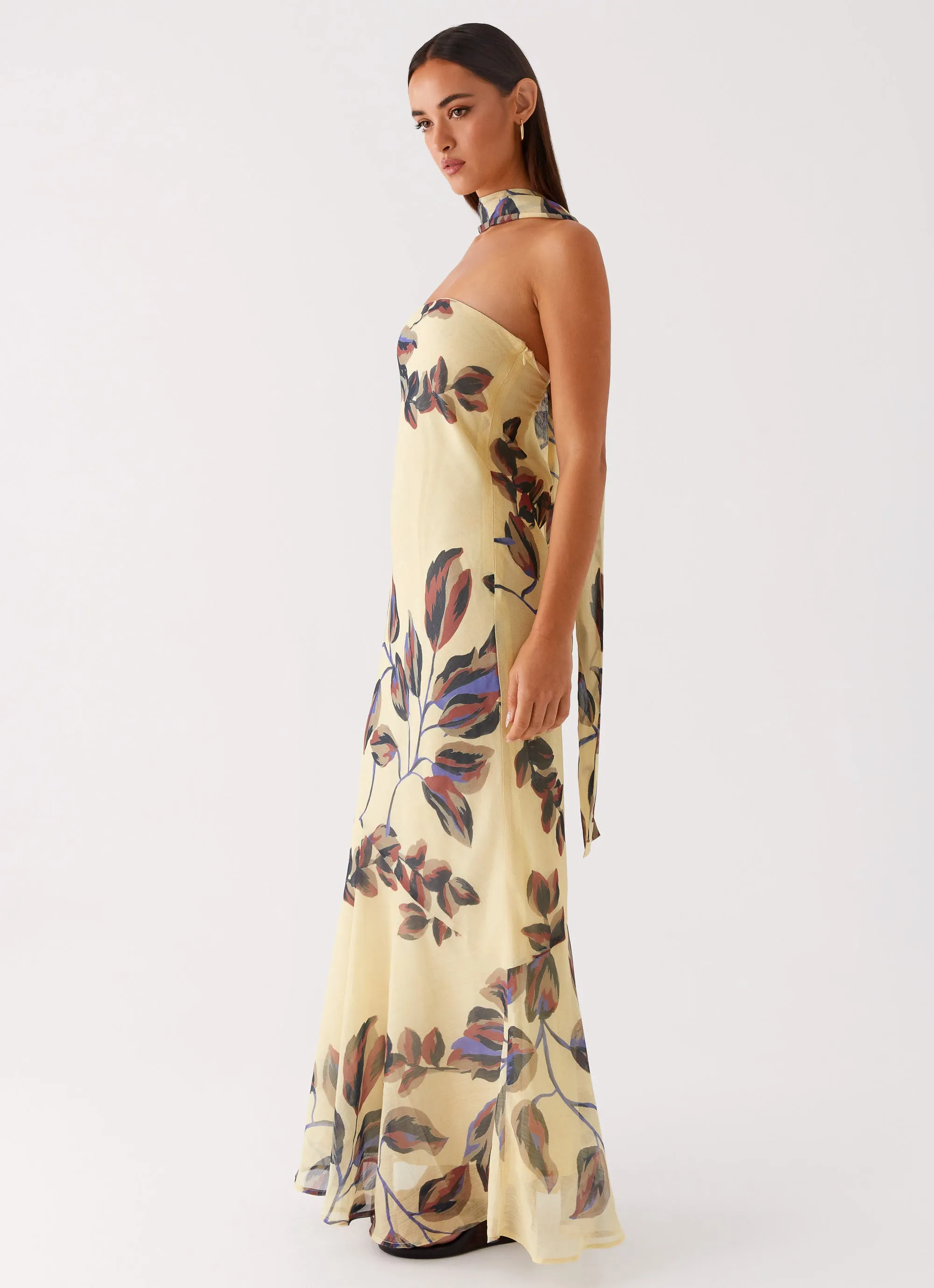 Day-to-evening dress Under The Pagoda Maxi Dress - Buttercream Leaf Print
