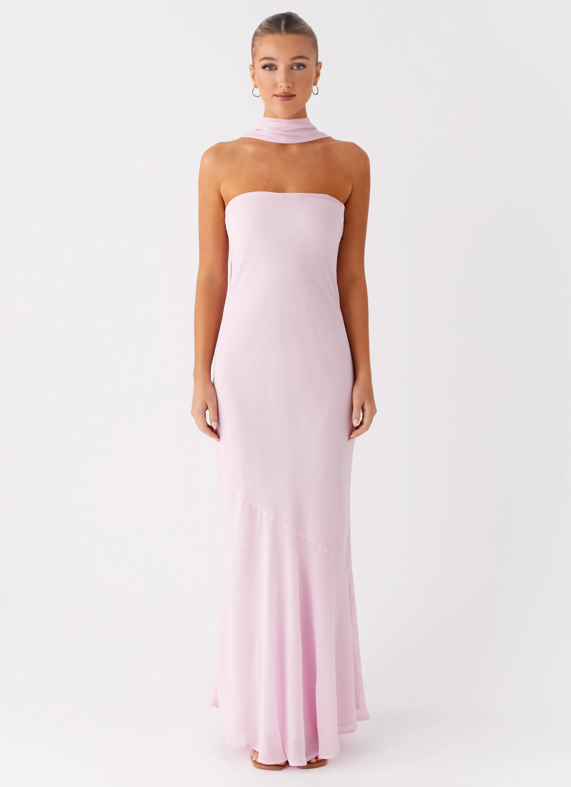 WideCollarDesign Ceremony Ready Under The Pagoda Maxi Dress - Pink