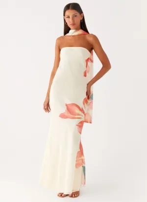 Fold-Over-Detail Under The Pagoda Maxi Dress - Siena Floral