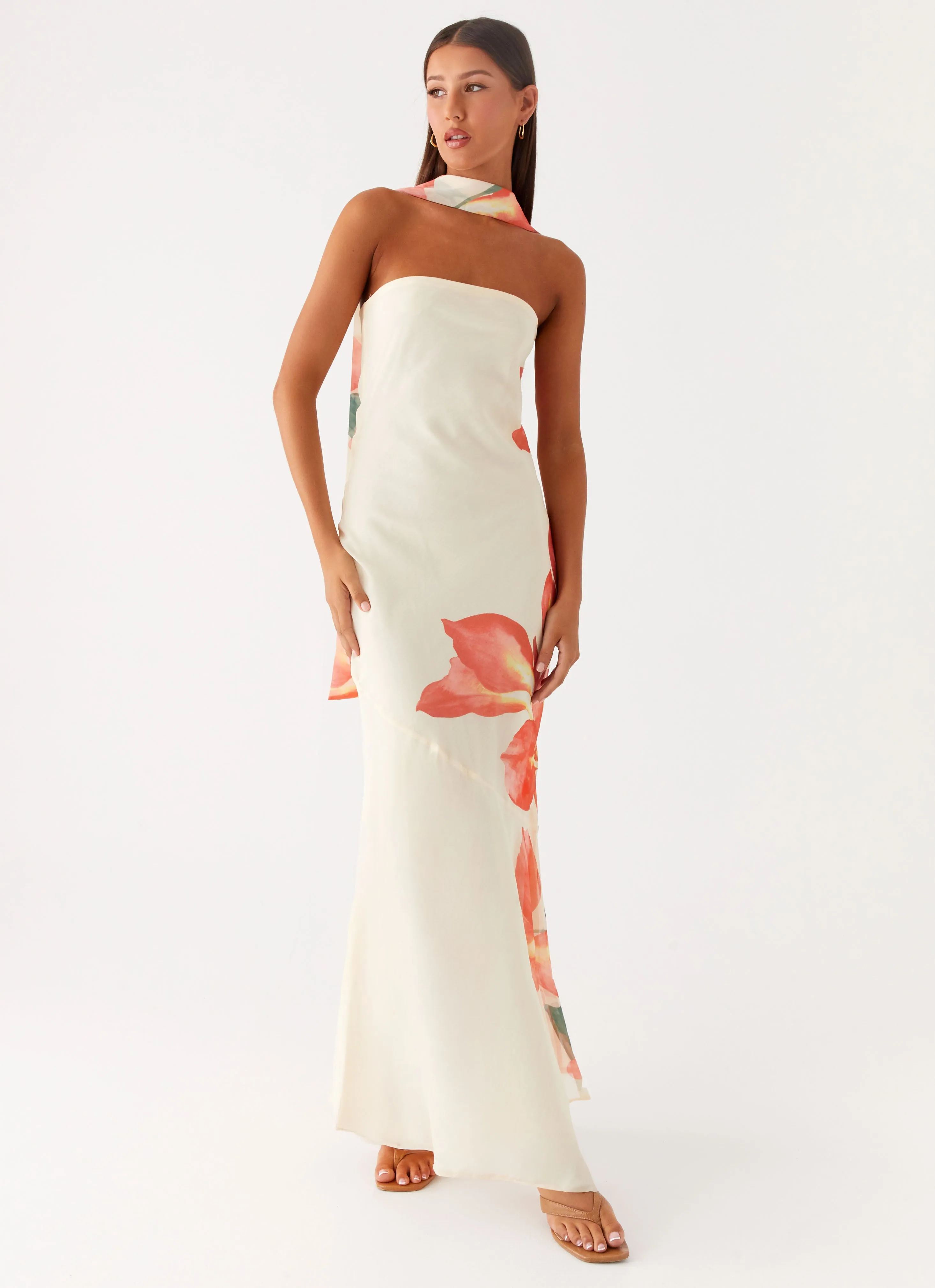 Under The Pagoda Maxi Dress - Siena Floral Neutral Flow