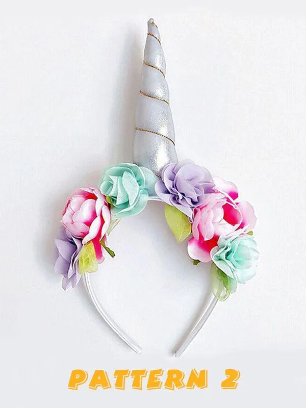 Unicorn Pattern Headband Kids Hair Clasp Festival Decoration Flowers Baby Headwear