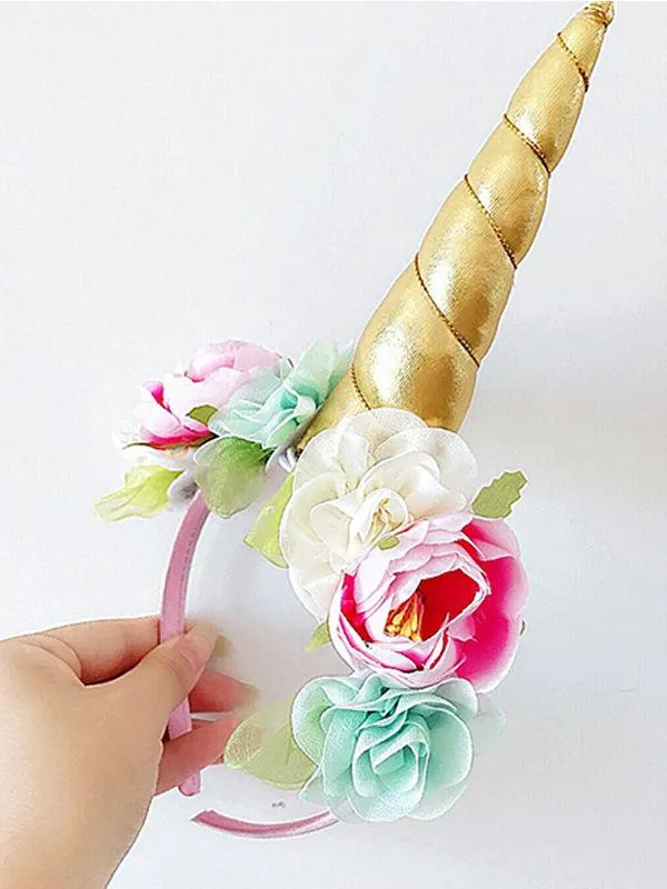 Unicorn Pattern Headband Kids Hair Clasp Festival Decoration Flowers Baby Headwear