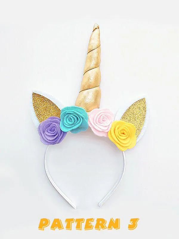 Unicorn Pattern Headband Kids Hair Clasp Festival Decoration Flowers Baby Headwear
