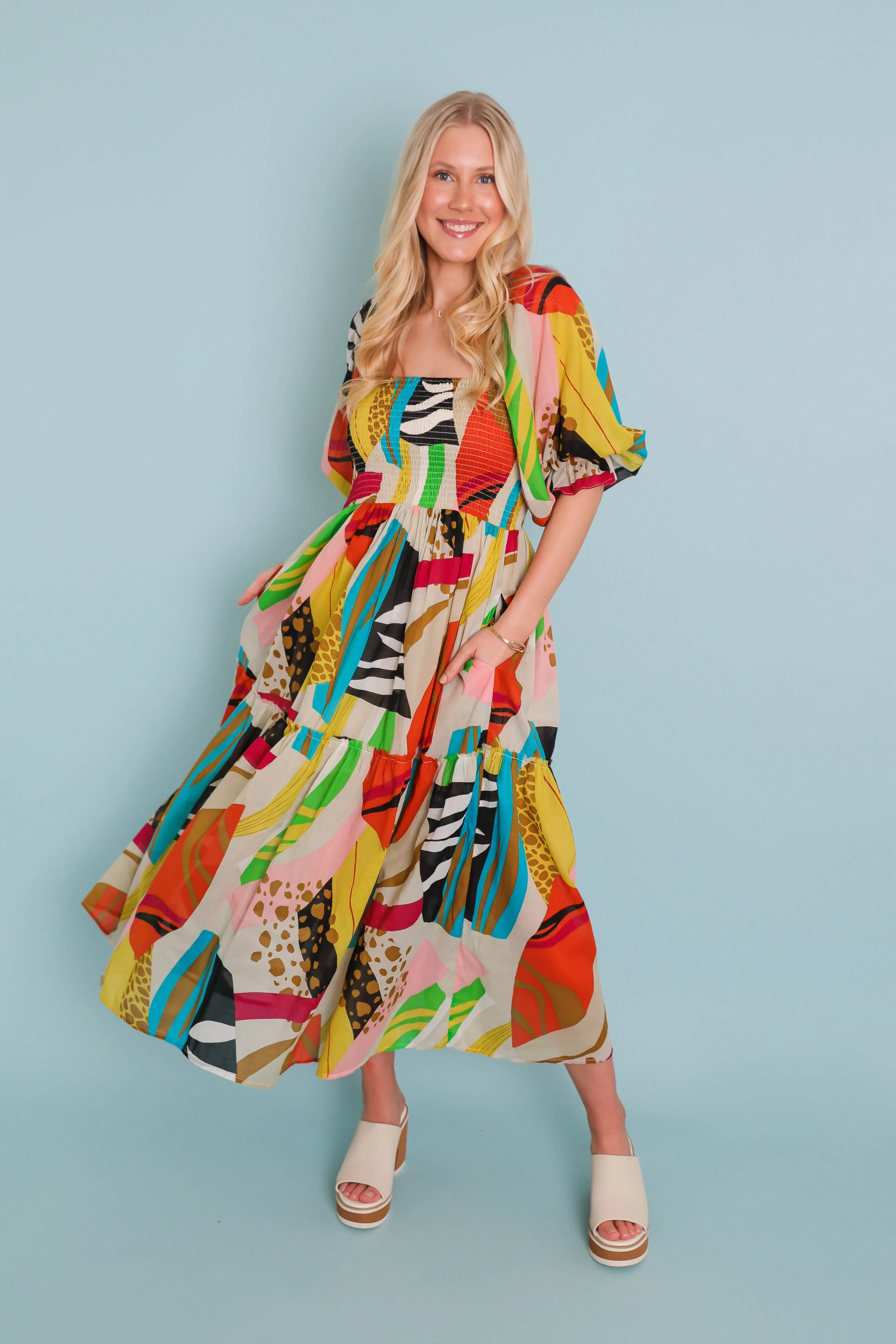 RESTOCK: Popular Opinions Dress Embroidered-Sleeve Simplistic Mood