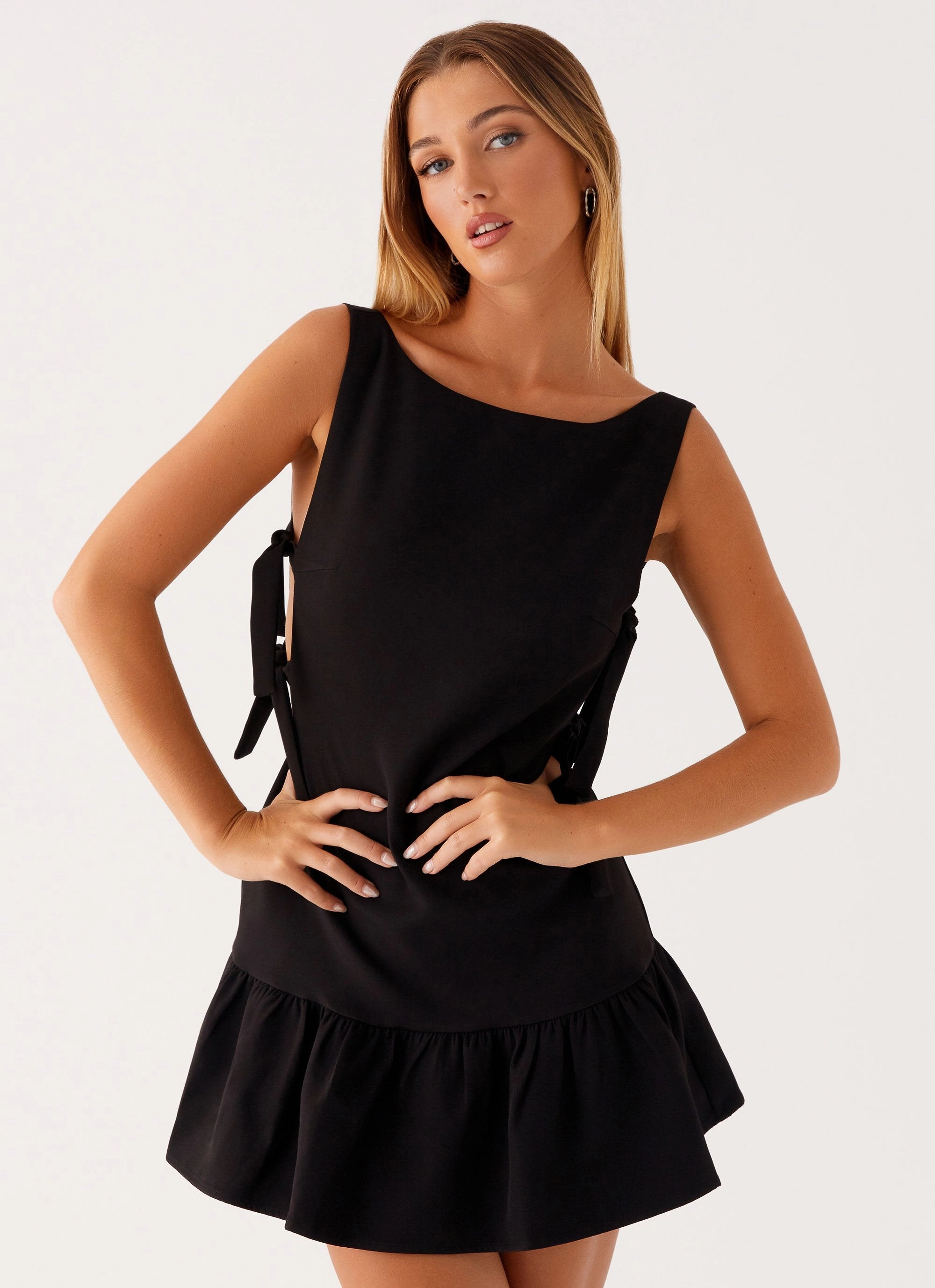 Japan Line Fluid movement Roux Mini Dress - Black