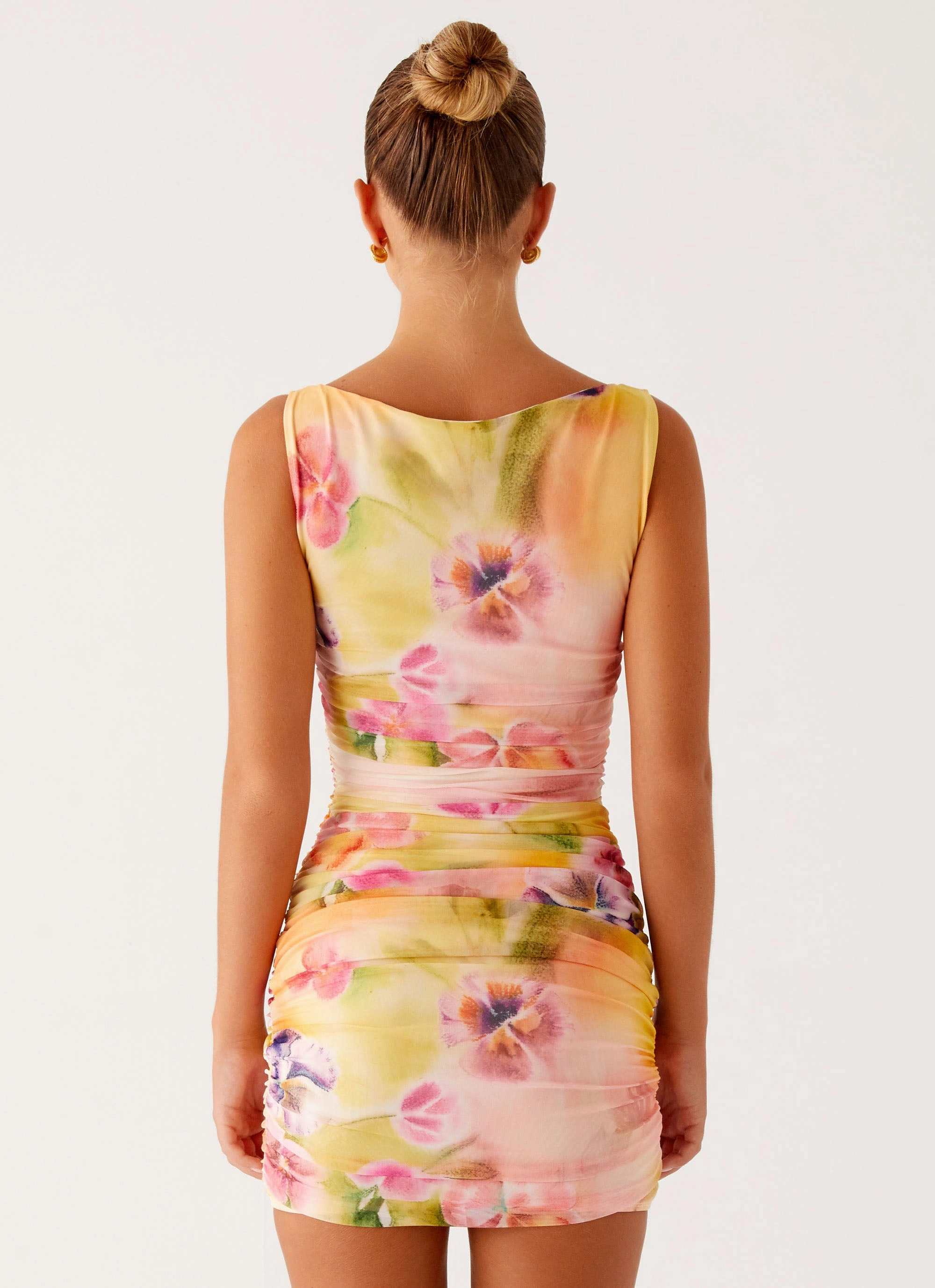 Yennifer Mini Dress - Sunburst Floral Minimal Details