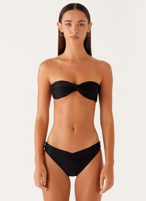 WaterResistant Coating Delta Bikini Bottoms - Black