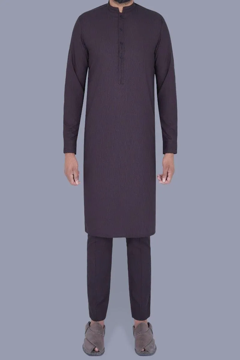 Uniworth - Purple Plain Kurta Pajama - KP2303-1