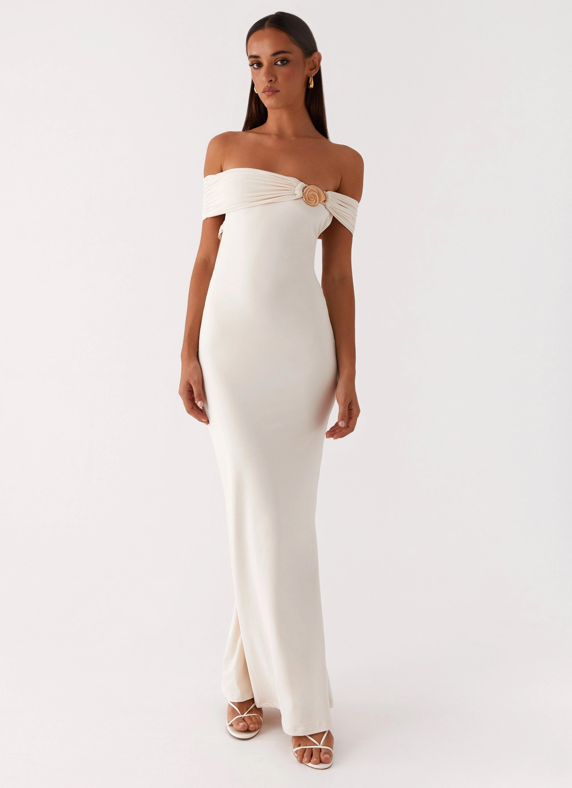 Subtle Flow Modern Layering Illusion Maxi Dress - Ivory