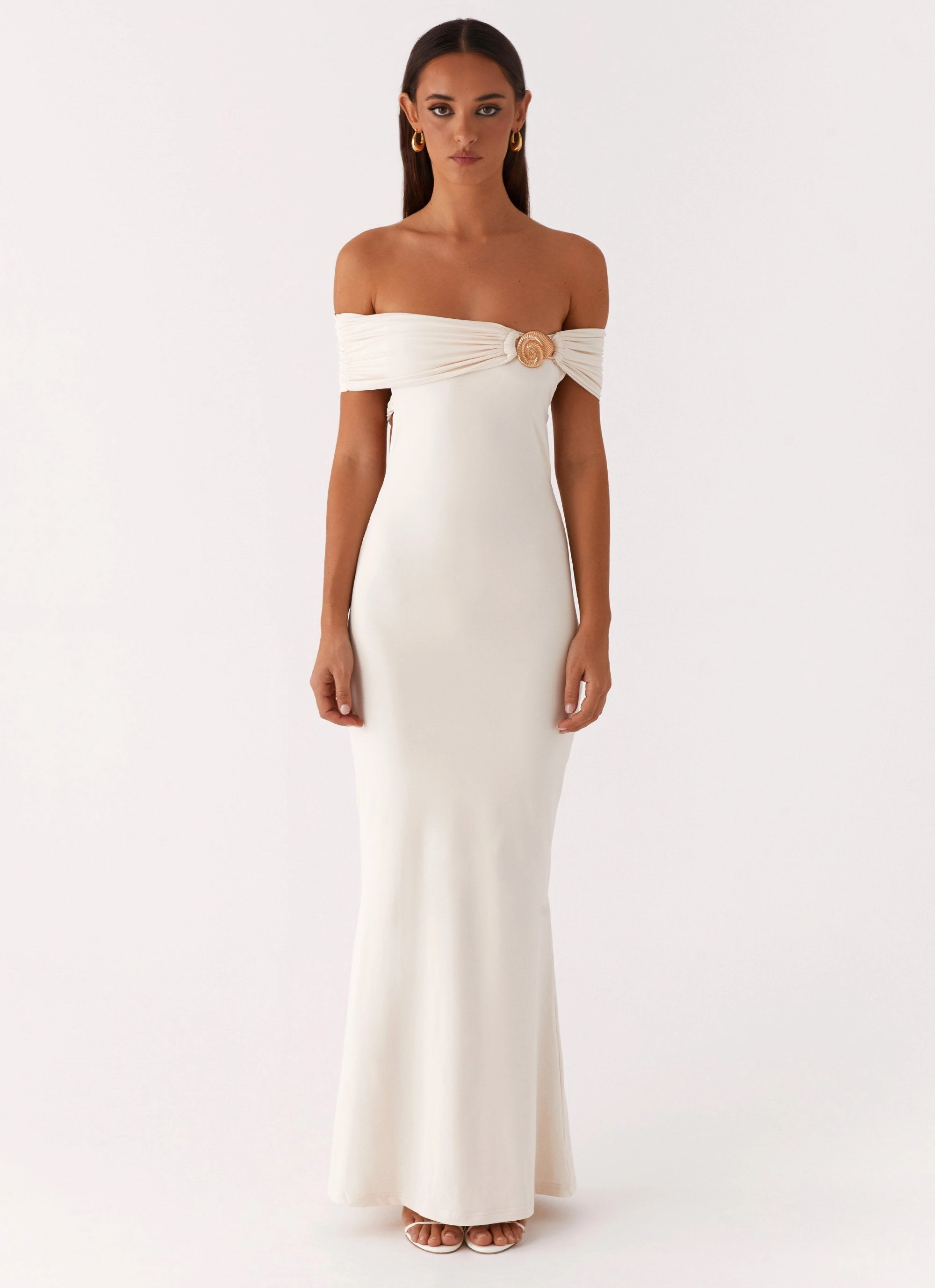 Illusion Maxi Dress - Ivory Calm Texture Cozy Wear