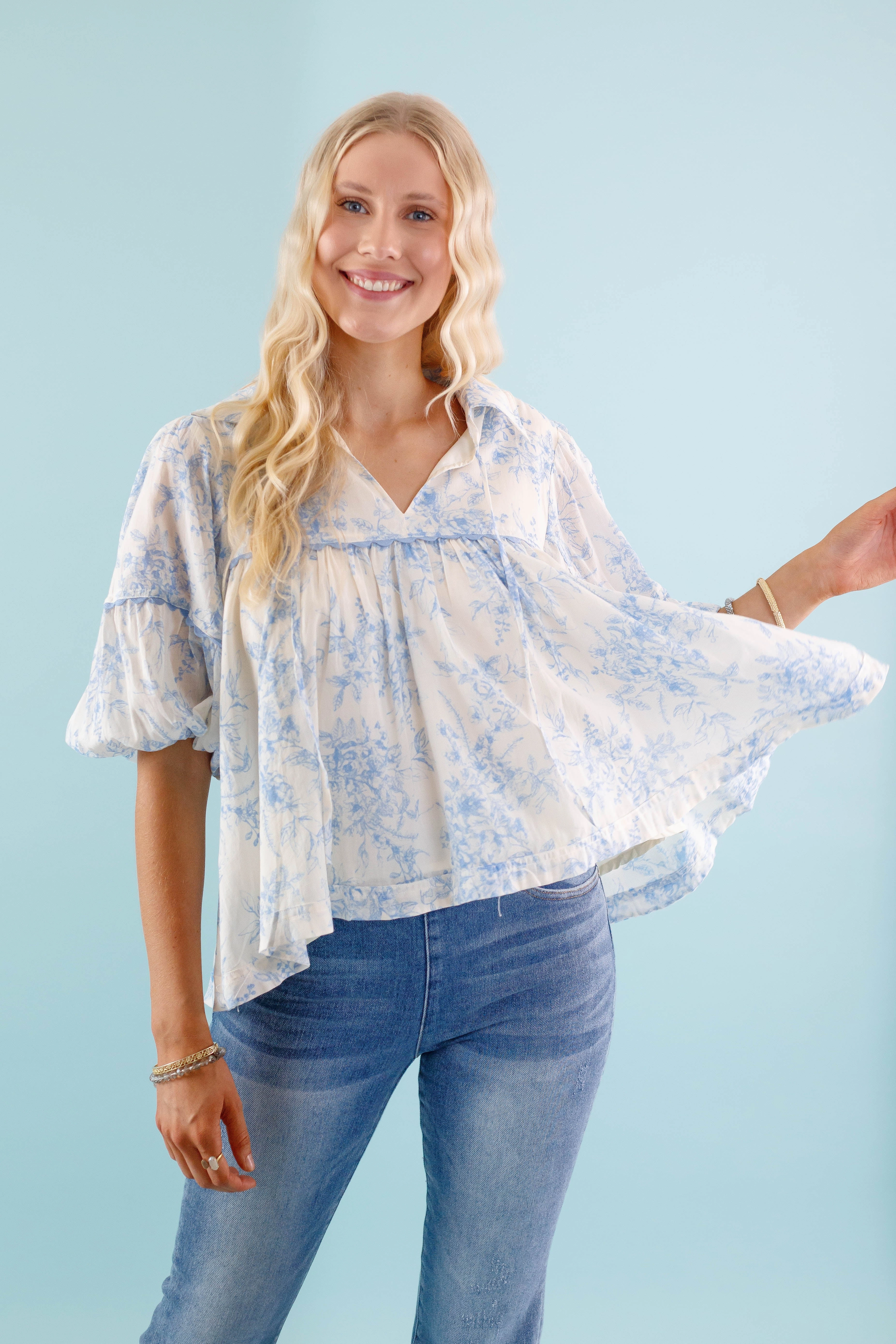 Thermal regulation RESTOCK: Listen To the Wind Blouse-Blue