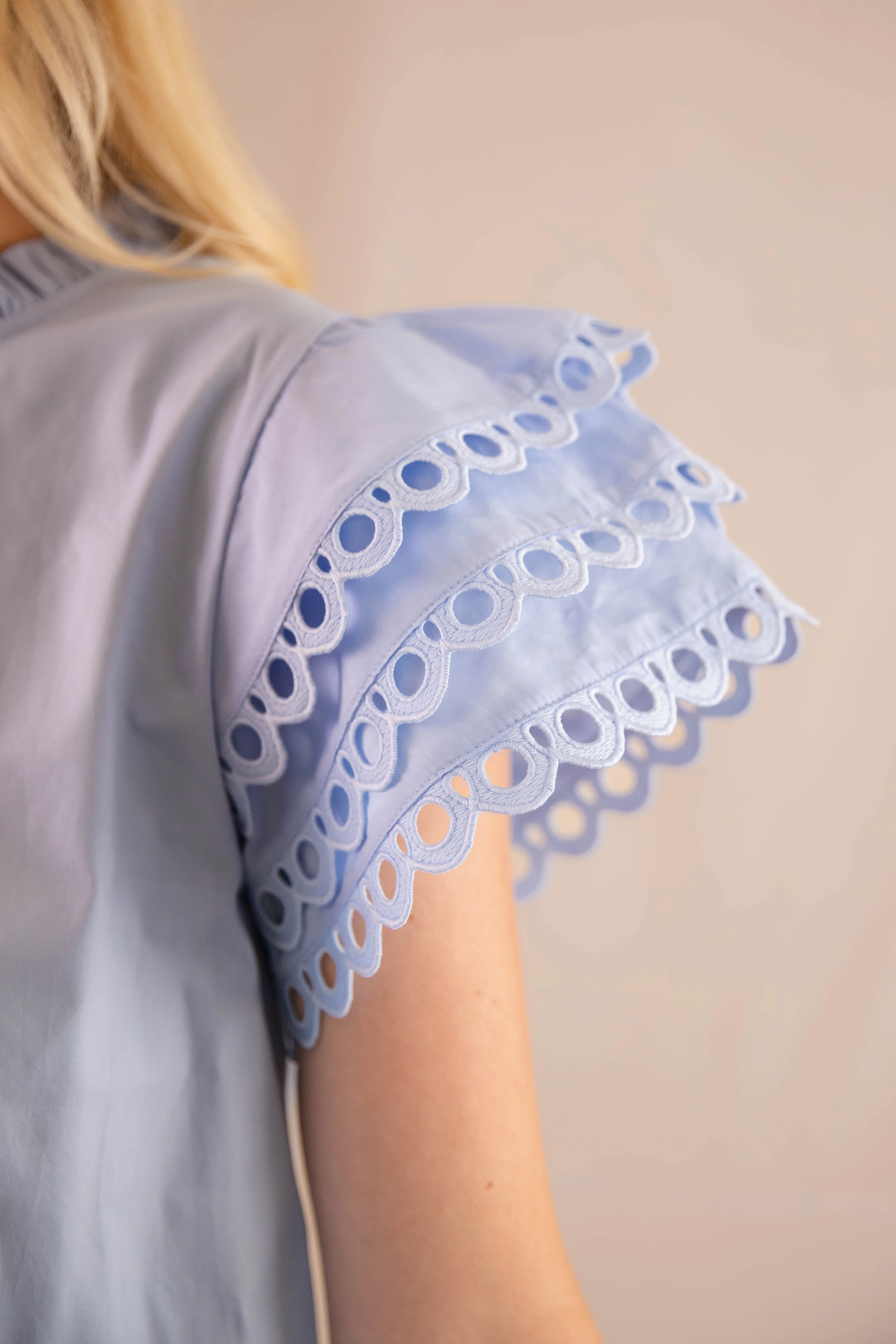 Just A Theory Blouse Contrast Stitching BambooBlend