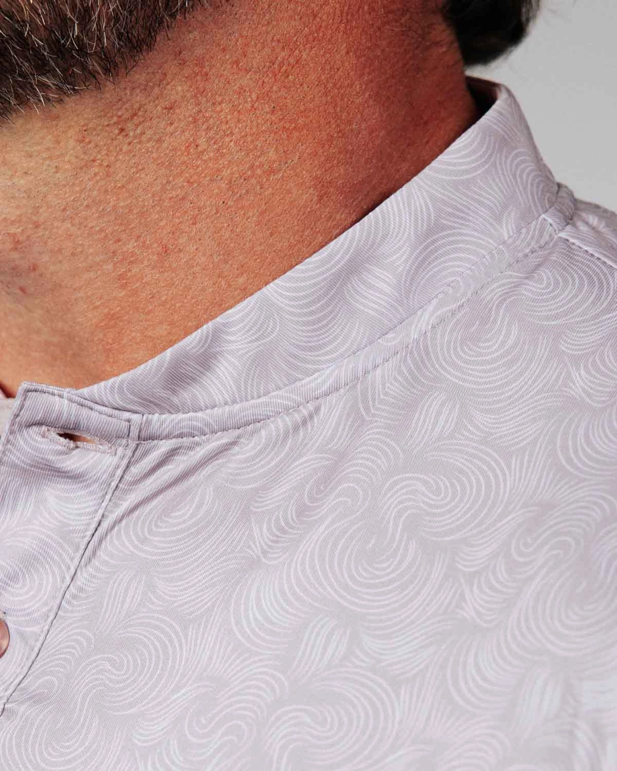 Oyster Pink Swirl Blade Polo Athletic Look Chic Sweater