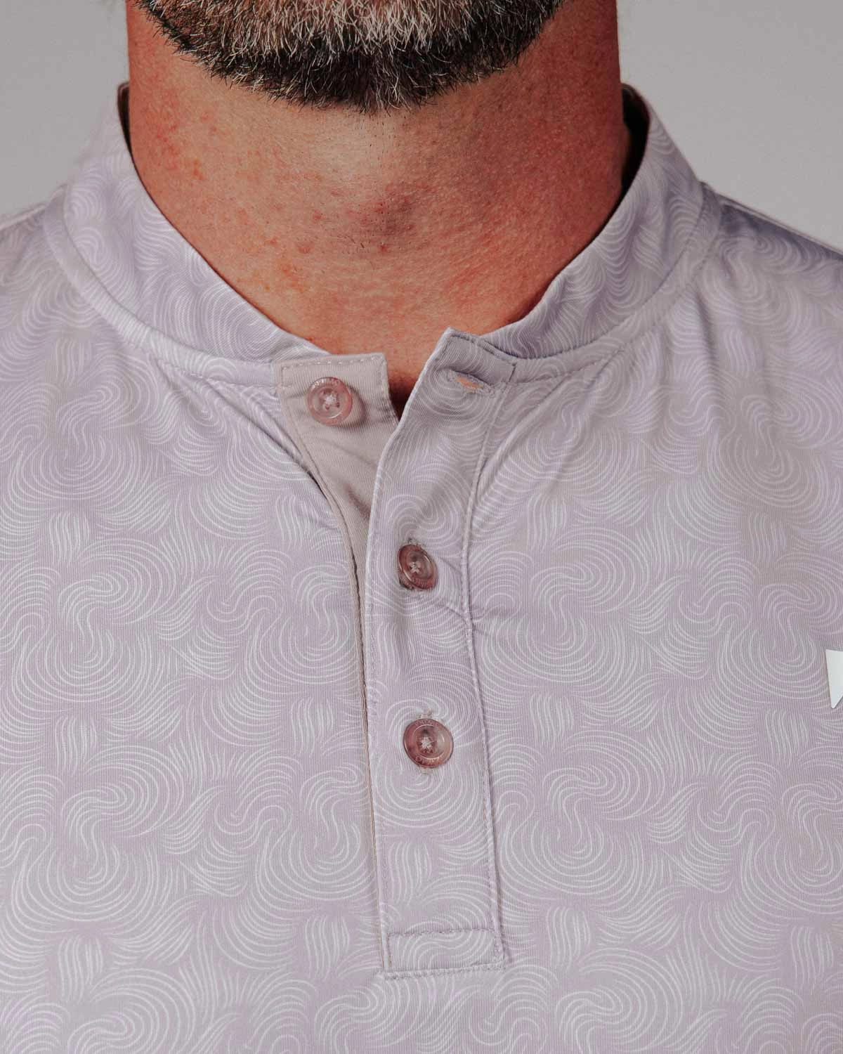 NonIrritating Stitching MicrofiberBlend Oyster Pink Swirl Blade Polo