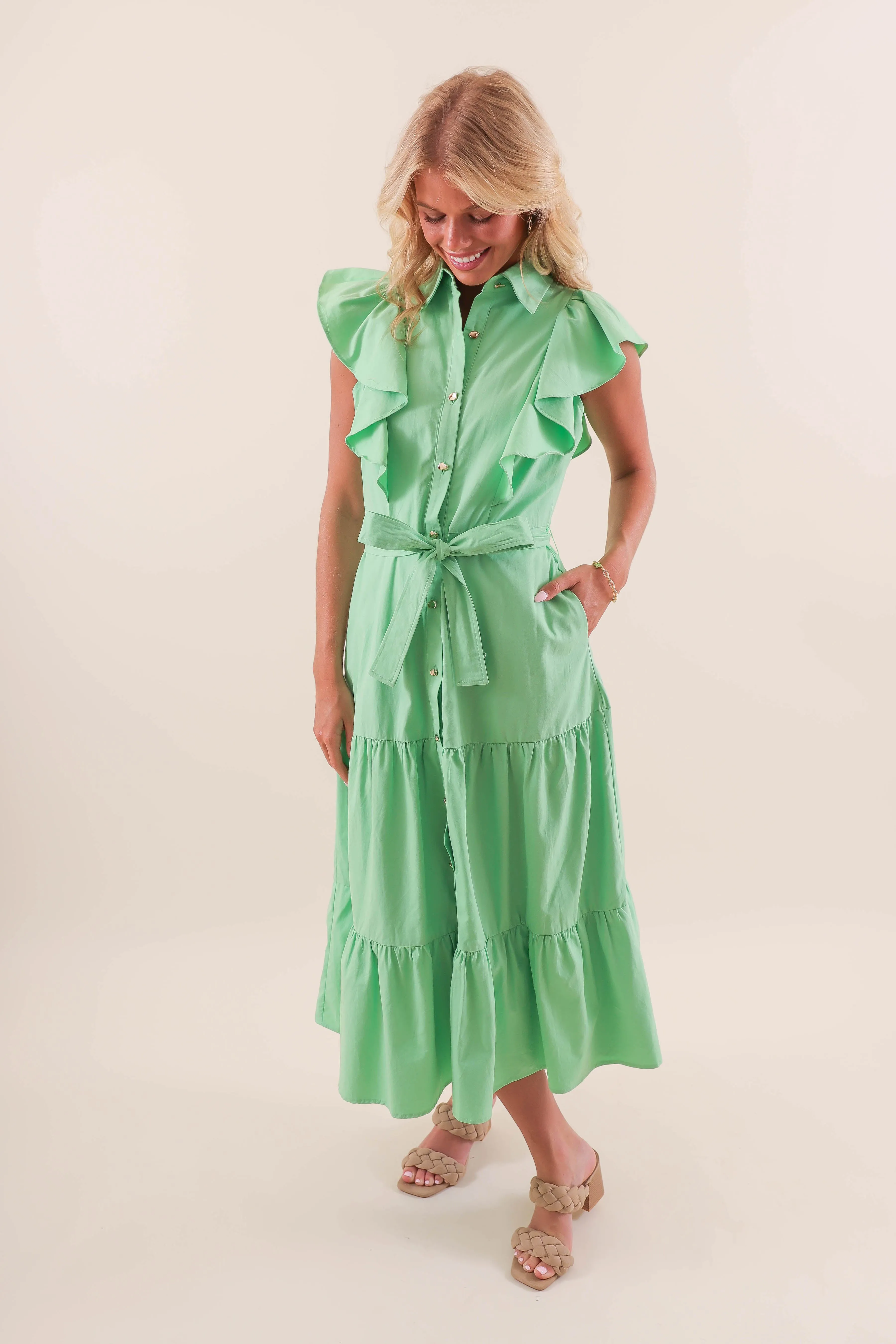 Pass the Blessings Along Midi Dress Comfortable Wear Travel Fit