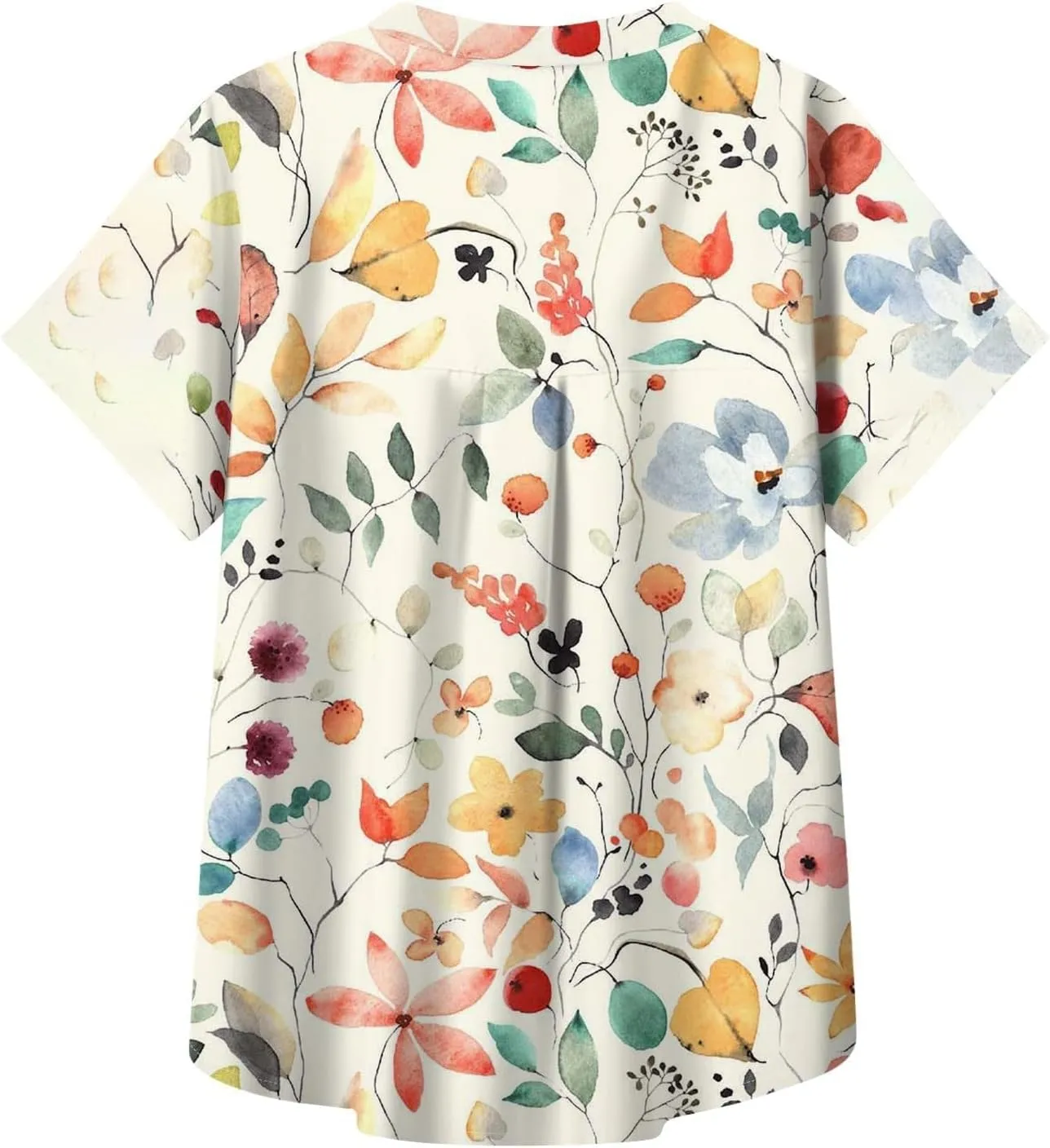 V Neck Casual Linen Shirt Womens Linen Top Long Sleeve Printed Shirt Womens Summer Blouse Top