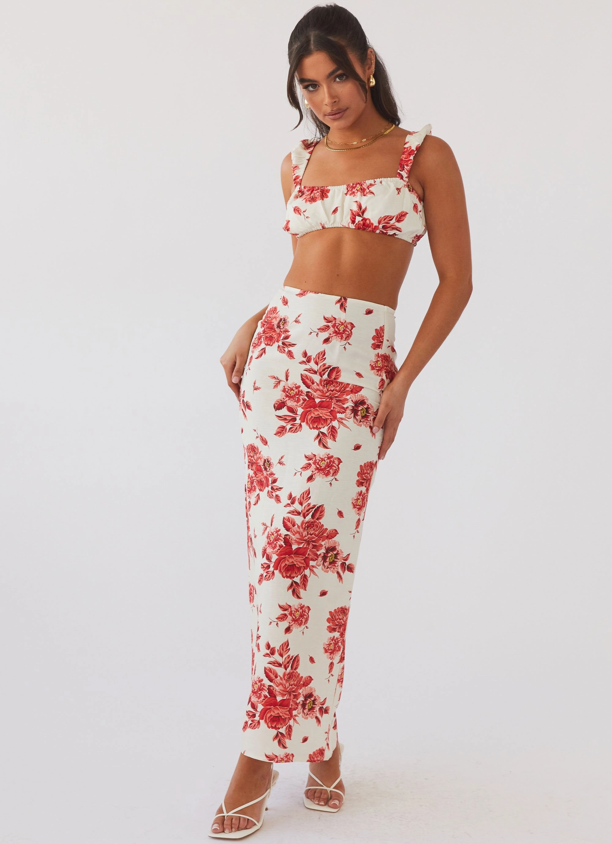 Fade Resistant Exterior RipResistant Reinforcement Valencia Villa Maxi Skirt - Rosa Floria