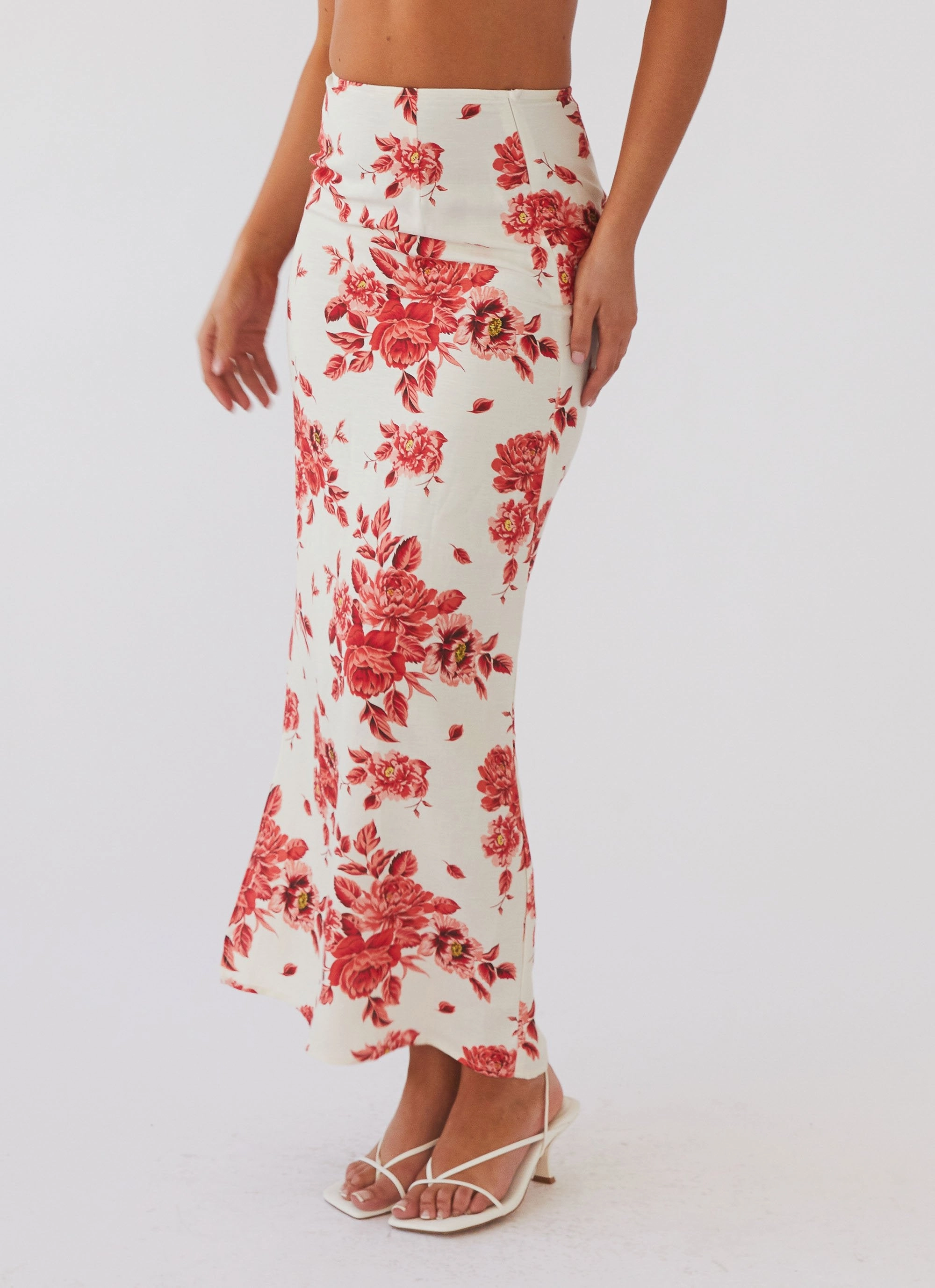 Valencia Villa Maxi Skirt - Rosa Floria Comfort Stretch Fabric