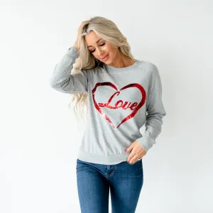 Valentine Love Sweatshirt - Grey