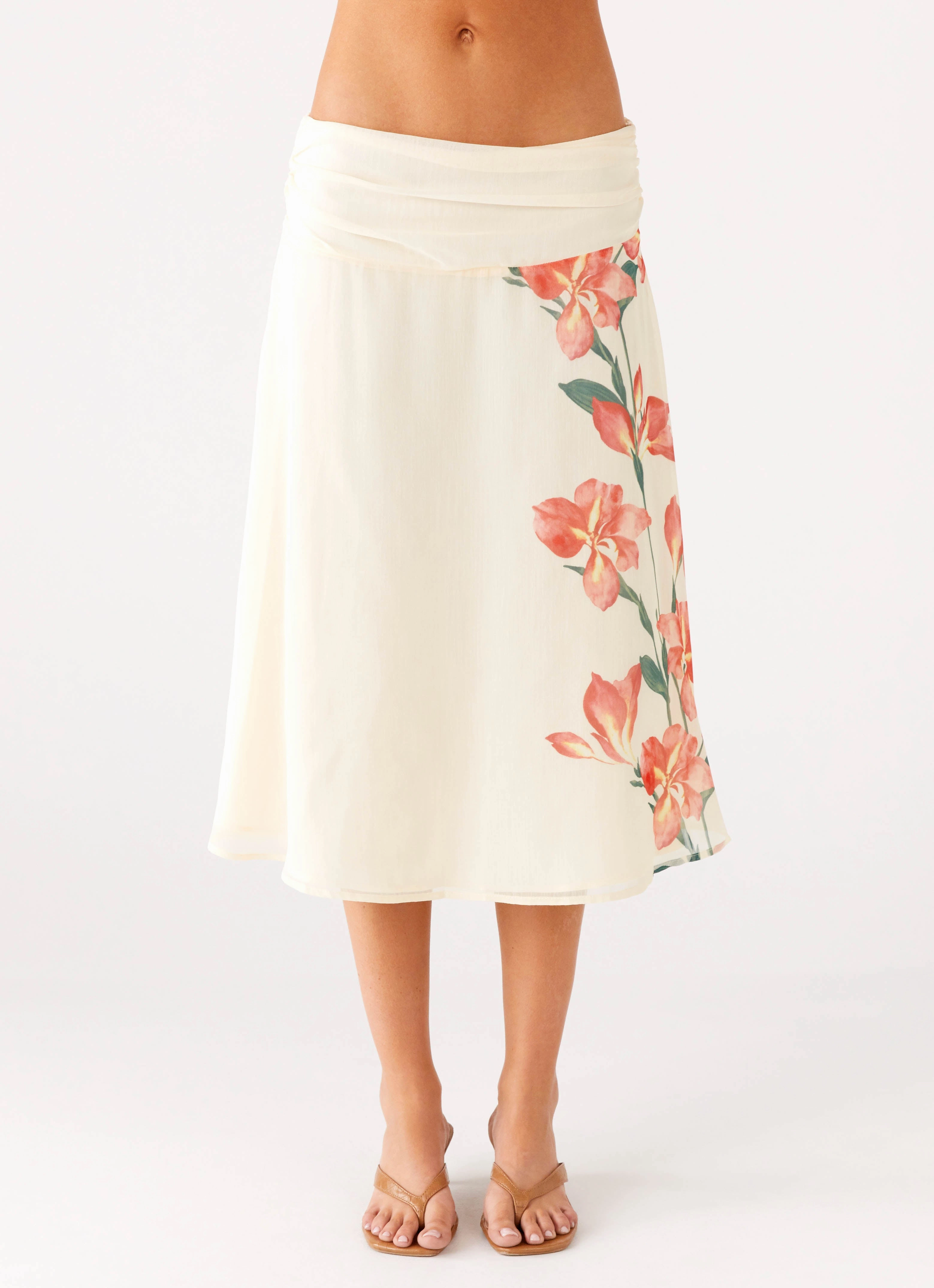 DurablePolyester Casual Essentials Valley Midi Skirt - Siena Floral