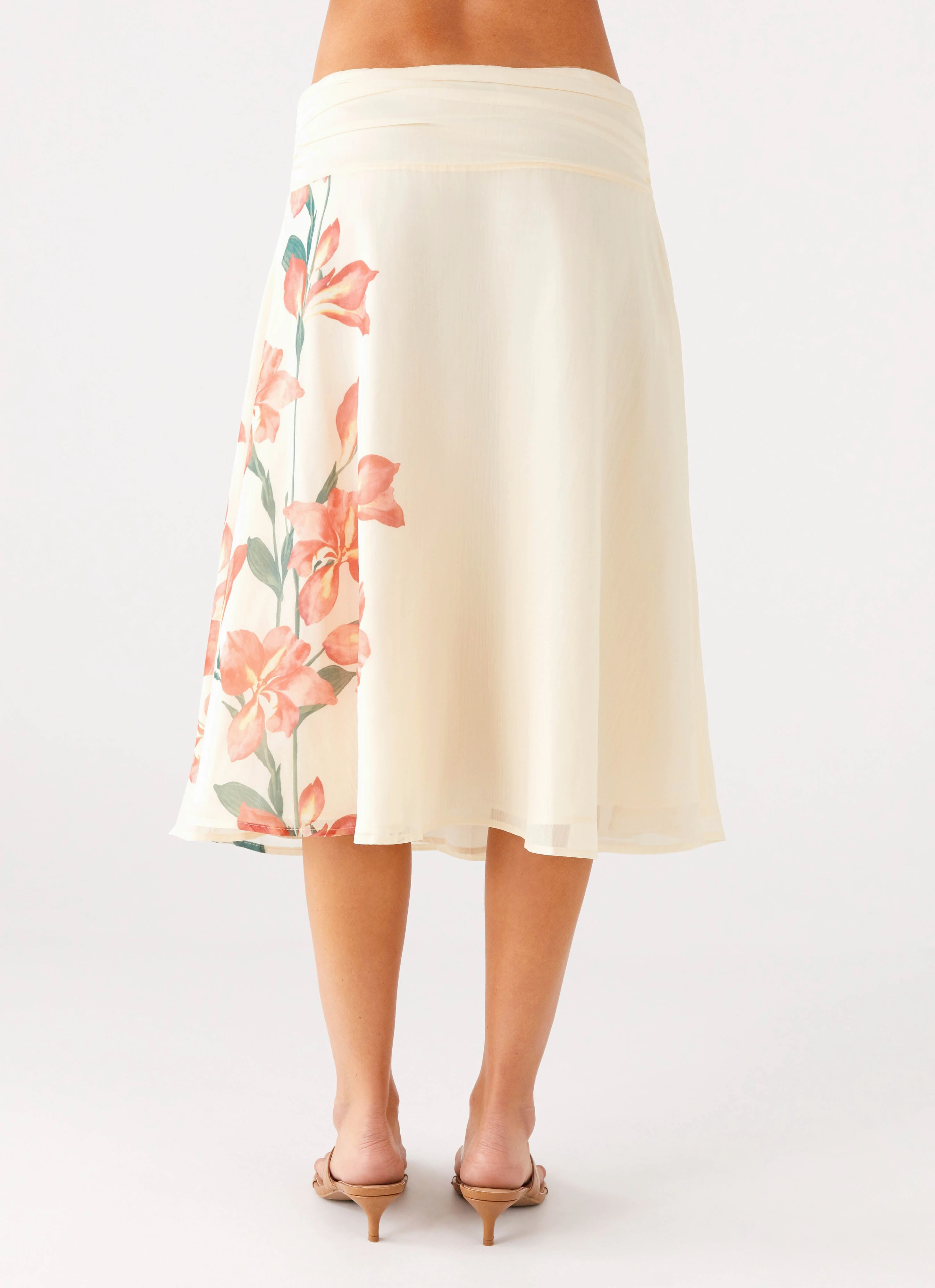 Valley Midi Skirt - Siena Floral Outdoor Use LightweightWeave