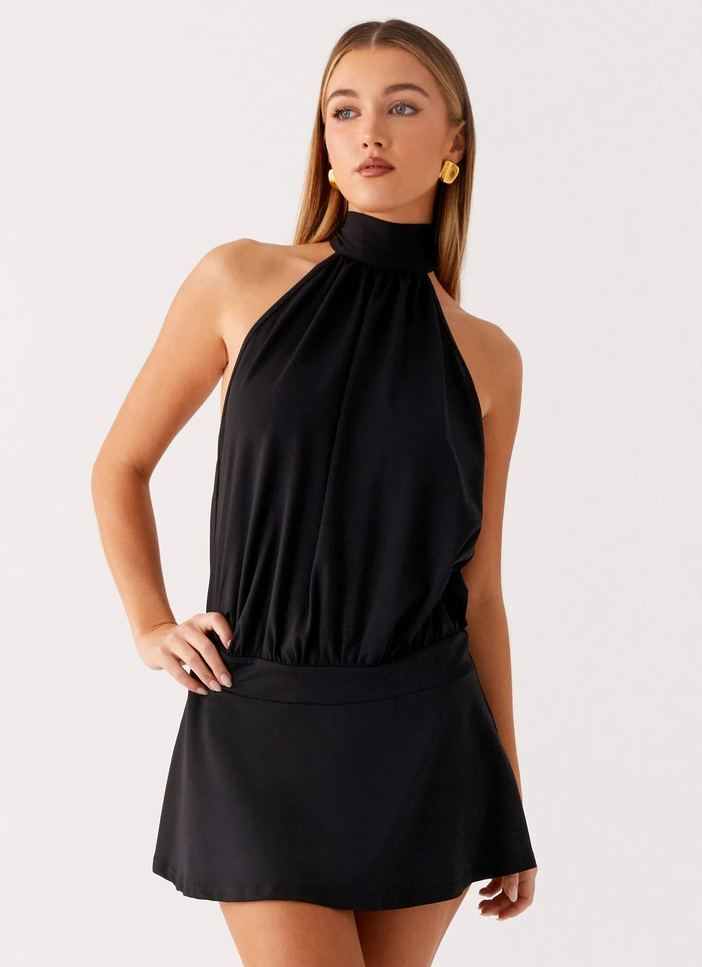 Valor Mini Dress - Black Neutral Tones Formed Look