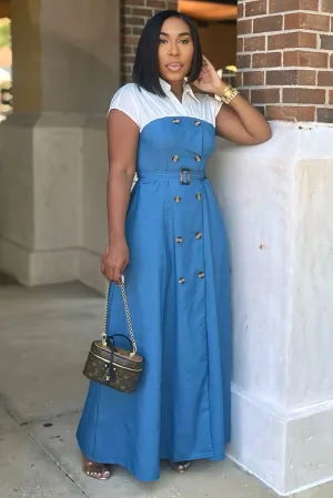 Lounge Cut Flower Soft Vaughn Power Play Denim Maxi Dress