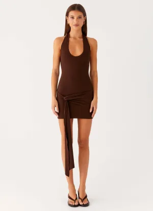 Vedetta Mini Dress - Chocolate Trendy summer outfit Sleek Flex